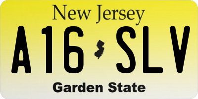 NJ license plate A16SLV