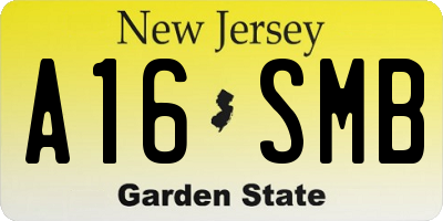 NJ license plate A16SMB