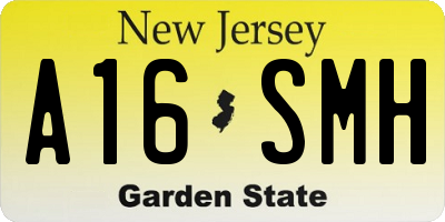 NJ license plate A16SMH
