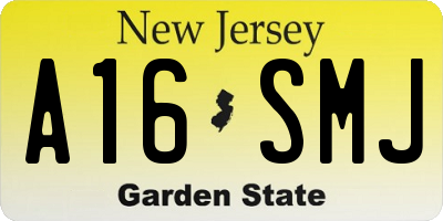 NJ license plate A16SMJ