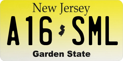 NJ license plate A16SML