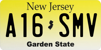 NJ license plate A16SMV