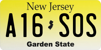 NJ license plate A16SOS
