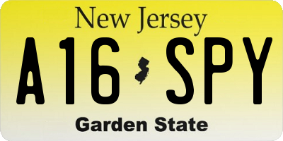 NJ license plate A16SPY
