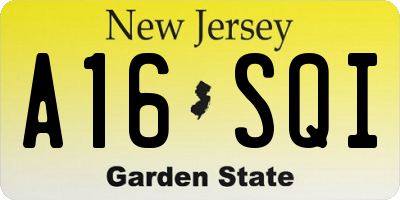 NJ license plate A16SQI
