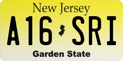 NJ license plate A16SRI