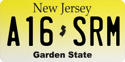 NJ license plate A16SRM