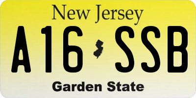 NJ license plate A16SSB