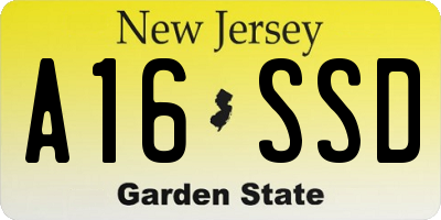 NJ license plate A16SSD