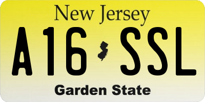 NJ license plate A16SSL