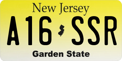 NJ license plate A16SSR