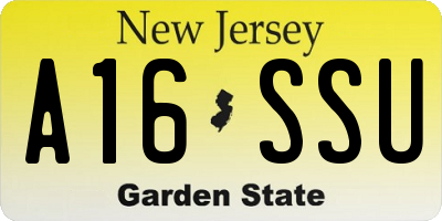 NJ license plate A16SSU