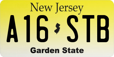 NJ license plate A16STB