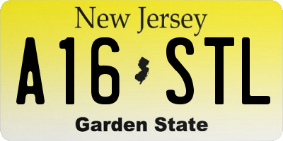 NJ license plate A16STL