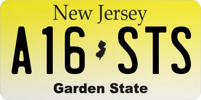NJ license plate A16STS