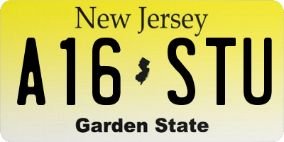 NJ license plate A16STU