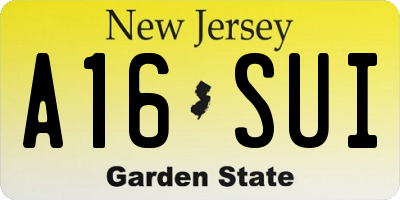 NJ license plate A16SUI