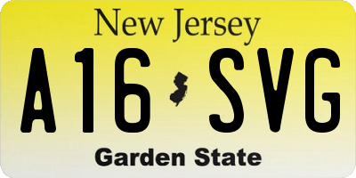 NJ license plate A16SVG
