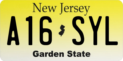 NJ license plate A16SYL
