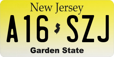NJ license plate A16SZJ