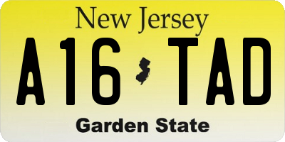 NJ license plate A16TAD