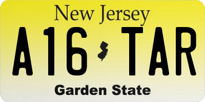 NJ license plate A16TAR