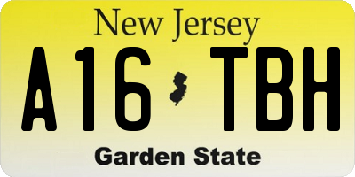 NJ license plate A16TBH