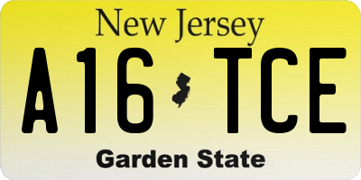 NJ license plate A16TCE