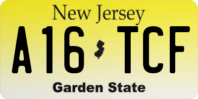 NJ license plate A16TCF