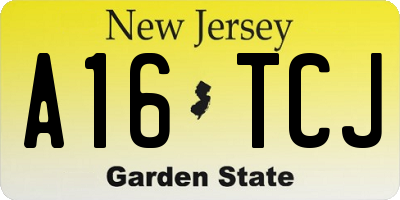 NJ license plate A16TCJ
