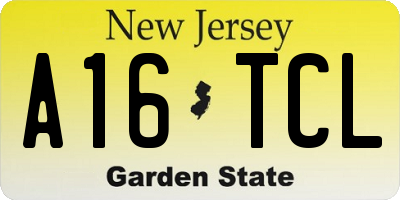 NJ license plate A16TCL