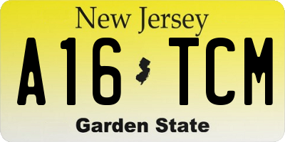 NJ license plate A16TCM