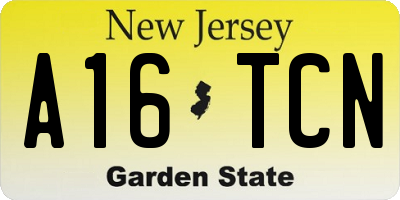 NJ license plate A16TCN