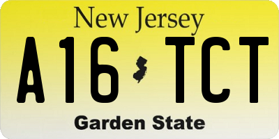 NJ license plate A16TCT
