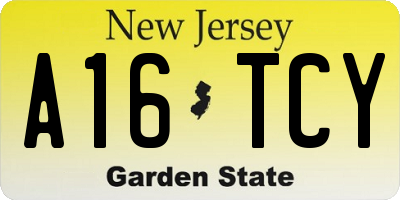 NJ license plate A16TCY