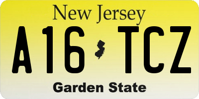 NJ license plate A16TCZ