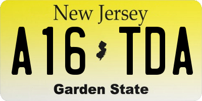 NJ license plate A16TDA