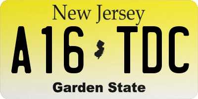NJ license plate A16TDC