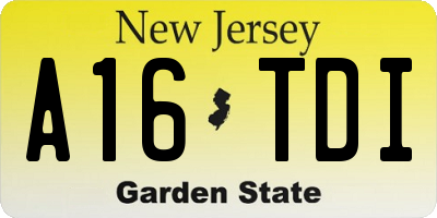 NJ license plate A16TDI