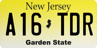 NJ license plate A16TDR
