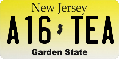 NJ license plate A16TEA