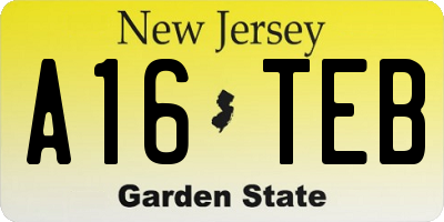 NJ license plate A16TEB