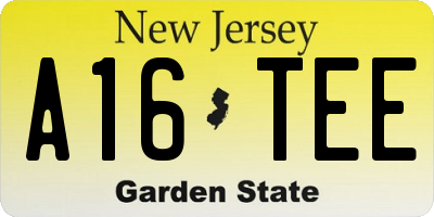 NJ license plate A16TEE