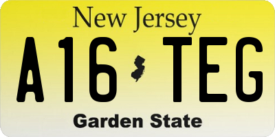 NJ license plate A16TEG