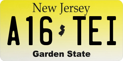 NJ license plate A16TEI