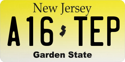 NJ license plate A16TEP