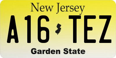NJ license plate A16TEZ