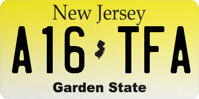 NJ license plate A16TFA