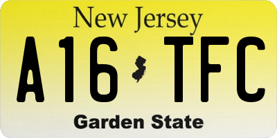 NJ license plate A16TFC