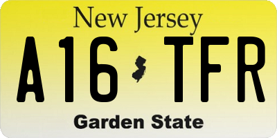 NJ license plate A16TFR